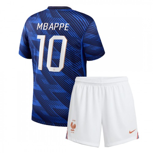 Stroje piłkarskie Francja Kylian Mbappe #10 Koszulka Podstawowej dla dzieci MŚ 2026 Krótki Rękaw (+ szorty)